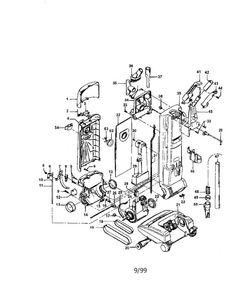 Power Drive - Bag Housing Diagram and Parts List for U6311-930  Hoover Upright Vacuum