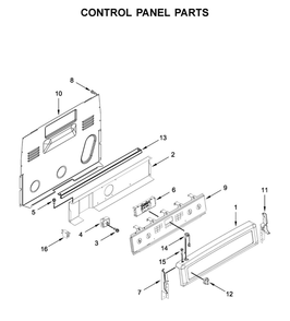 Control Panel Parts Diagram and Parts List for YMER8800FW0  Maytag Range