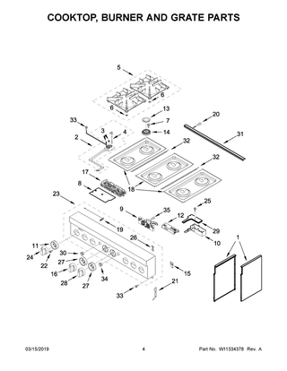Part Location Diagram of W11328972 Whirlpool COOKTOP
