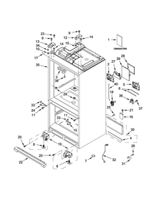 Cabinet Parts Diagram and Parts List for JFX2897DRM01  Jenn-Air Refrigerator