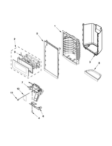 Dispenser Front Parts Diagram and Parts List for MFT2672AEW10  Maytag Refrigerator