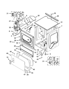 Upper Cabinet And Front Panel Parts Diagram and Parts List for MLE26PDBZW1  Maytag Dryer