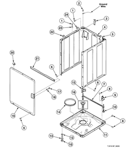 Cabinet Assy Diagram and Parts List for SWT020LM  Speed Queen Washer