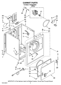 CABINET PARTS Diagram and Parts List for YAED4370TQ0  Admiral Dryer