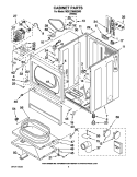 CABINET PARTS Diagram and Parts List for MDE17MNBGW0  Maytag Dryer