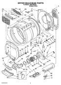 DRYER BULKHEAD PARTS Diagram and Parts List for YMET3800TW1  Maytag Washer Dryer Combo