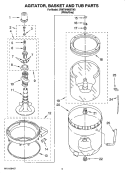 AGITATOR, BASKET AND TUB PARTS Diagram and Parts List for 3RMTW4905TW0  Maytag Washer
