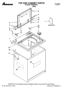 TOP AND CABINET PARTS Diagram and Parts List for NTW5800TQ0  Amana Washer