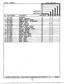 Tumbler Page 2 Diagram and Parts List for LNC8749A71  Maytag Dryer