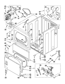 Cabinet Parts Diagram and Parts List for MDG17PDAXW2  Maytag Dryer
