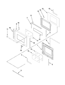 Oven Door Parts Diagram and Parts List for JJW9530DDP29  Jenn-Air Wall Oven
