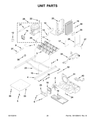 Unit Parts Diagram and Parts List for ASI2175GRW01  Maytag Refrigerator