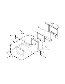 Upper Oven Door Parts Diagram and Parts List for MEW9630DS01  Maytag Wall Oven