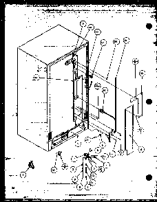 Cabinet Back Diagram and Parts List for SZDE27MPL-P1124403WL  Amana Refrigerator