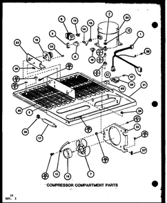 Compressor Compartment Parts 1 Diagram and Parts List for IC3K-P7621309W-TM  Amana Refrigerator