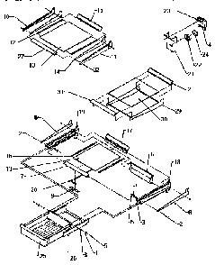 Cabinet Shelving Diagram and Parts List for TXI21R2-P1168012W  Amana Refrigerator