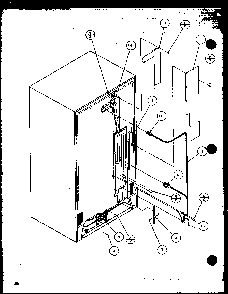 Rollers And Back Unit Diagram and Parts List for SZ25MPL-P1120711WL  Amana Refrigerator