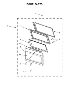 Door Parts Diagram and Parts List for MMV4205FB0  Maytag Microwave