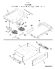 Top/Drawer Diagram and Parts List for 7904253131A  Kenmore Range