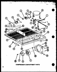 Compressor Compartment Parts (tm18n/p1102103w) (tm18n/p1102104w) Diagram and Parts List for TM18N-P1102104W  Amana Refrigerator