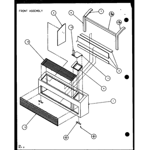 Front Assembly 4 Diagram and Parts List for PTH12400ER P9872129R Amana Air Conditioner