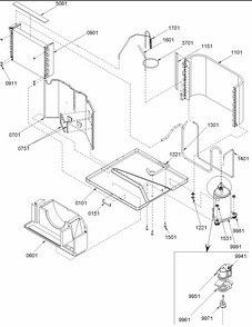 Chassis Assembly Diagram and Parts List for 10M12TA-P1230806R  Amana Air Conditioner
