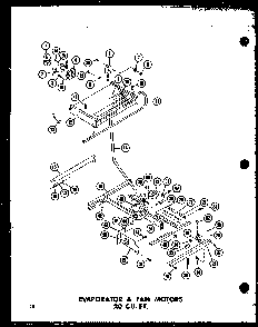 Evaporator & Fan Motors 20 Cu. Ft. Diagram and Parts List for TC18B-P73500-7W  Amana Refrigerator