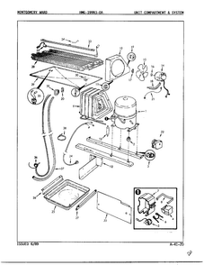 Unit Compartment And System Diagram and Parts List for 19993A  Admiral Refrigerator