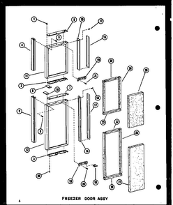 Freezer Door Trim Diagram and Parts List for SRI19B-C-P73320-48WC  Amana Refrigerator
