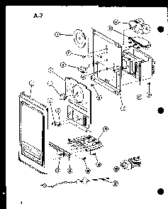 Control Panel Diagram and Parts List for CRMC-20B P74130-5M Amana Microwave