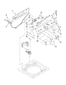 Console And Water Inlet Parts Diagram and Parts List for MVWC450XW4  Maytag Washer