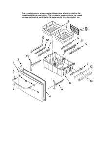 Freezer Door Parts Diagram and Parts List for MFI2067AEW13  Maytag Refrigerator