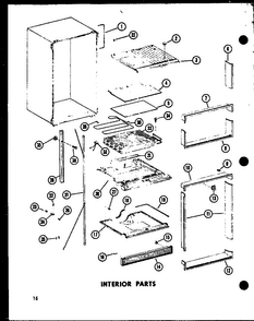 Interior Parts Diagram and Parts List for TC18C-C-P73500-16WC  Amana Refrigerator