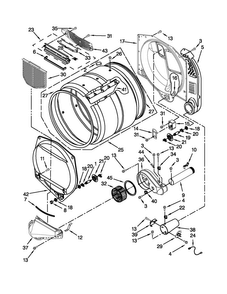 Upper And Lower Bulkhead Parts Diagram and Parts List for MLG24PDAXW3  Maytag Dryer