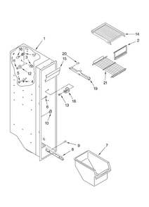 Freezer Liner Parts Diagram and Parts List for ASD2522WEB00  Amana Refrigerator