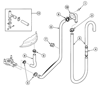Drain Hose Diagram and Parts List for SWT210LN  Speed Queen Washer