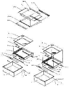 Refrigerator Shelving And Drawers Diagram and Parts List for SX25N-P1162704W  Amana Refrigerator