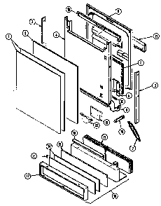 Door Diagram and Parts List for DWU9921AAM  Maytag Dishwasher