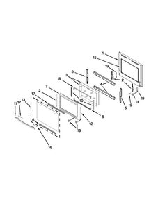 Oven Door Parts Diagram and Parts List for JMW2430WR00  Jenn-Air Microwave