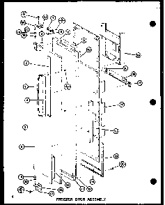 Freezer Door Assembly Diagram and Parts List for SLI22F1-L-P7700009WL  Amana Refrigerator