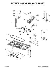 Interior And Ventilation Parts Diagram and Parts List for MMV5219FW0  Maytag Microwave