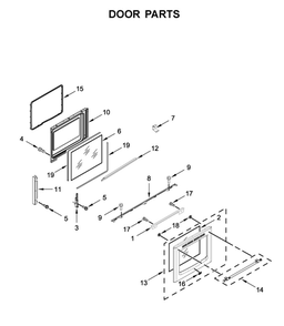 Door Parts Diagram and Parts List for YMER8800FZ3  Maytag Range