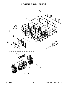 Lower Rack Parts Diagram and Parts List for 66514793N513  Kenmore Dishwasher