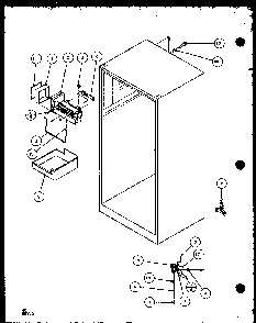 Section 2 Diagram and Parts List for TZ20QL-P1156201WL  Amana Refrigerator