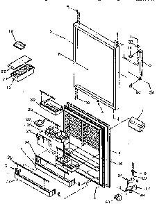 Refrigerator Door Diagram and Parts List for TR21S4E-P1196103WE  Amana Refrigerator