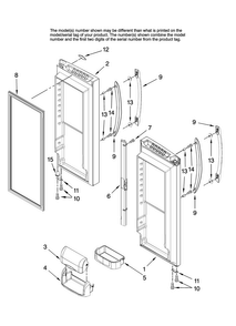 Refrigerator Door Parts Diagram and Parts List for AFF2534FEB11  Amana Refrigerator