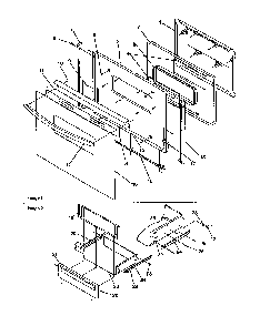 Oven Door & Storage Door Diagram and Parts List for ARG7301W-P1143328NW  Amana Range