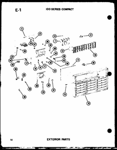 Exterior Parts Diagram and Parts List for 109-5PE P54975-32R Amana Air Conditioner
