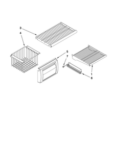 Freezer Shelf Parts Diagram and Parts List for JS42CXDUDB02  Jenn-Air Refrigerator