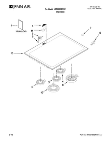 Cooktop Parts Diagram and Parts List for JES8850BCS21  Jenn-Air Range